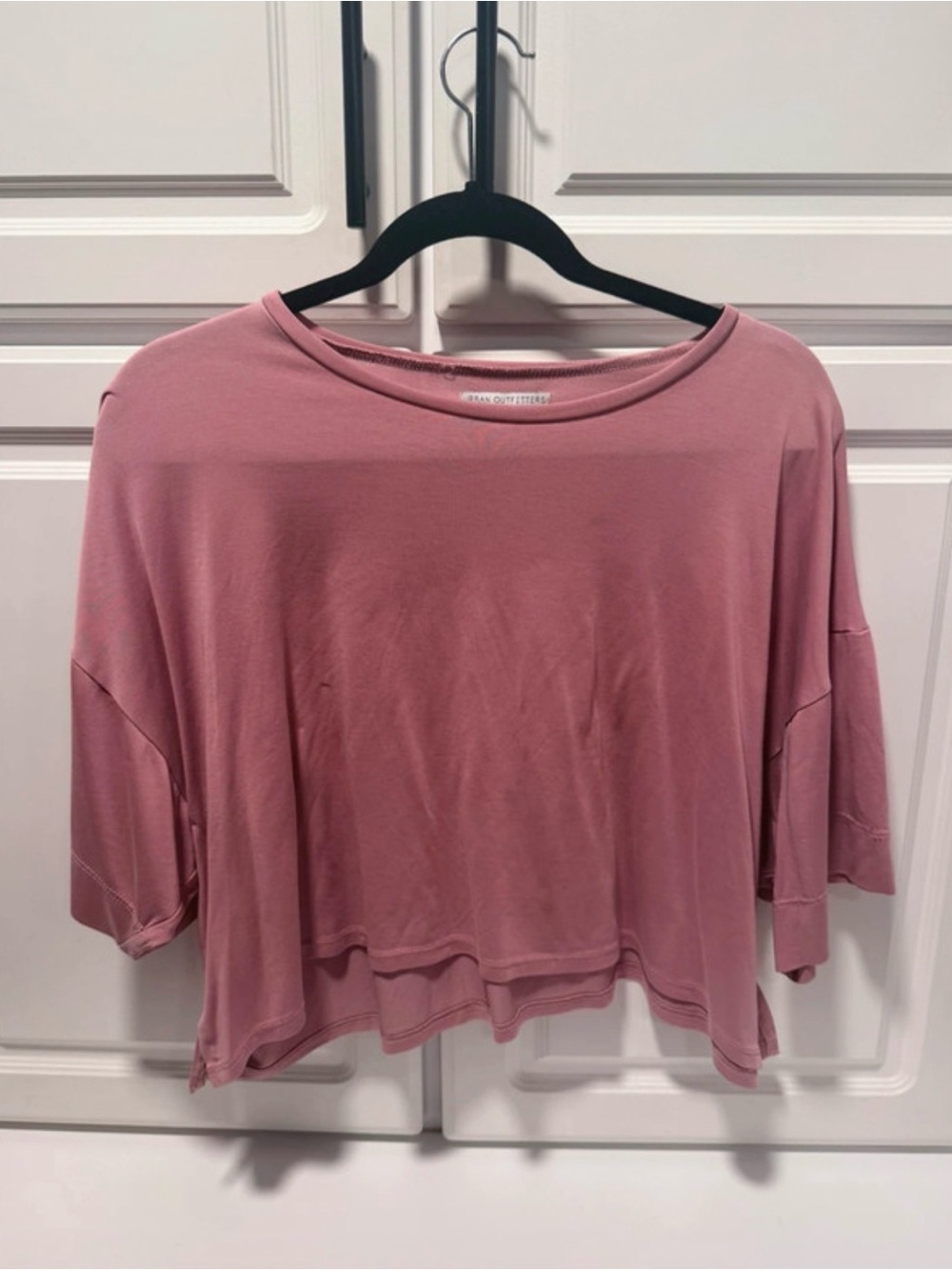 Urban Outfitters Cropped Boxy Tee - Mauve Pink